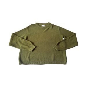 Kowtow Woman’s L Henri Crew Jumper Leaf Green Organic Cotton Knit Sweater